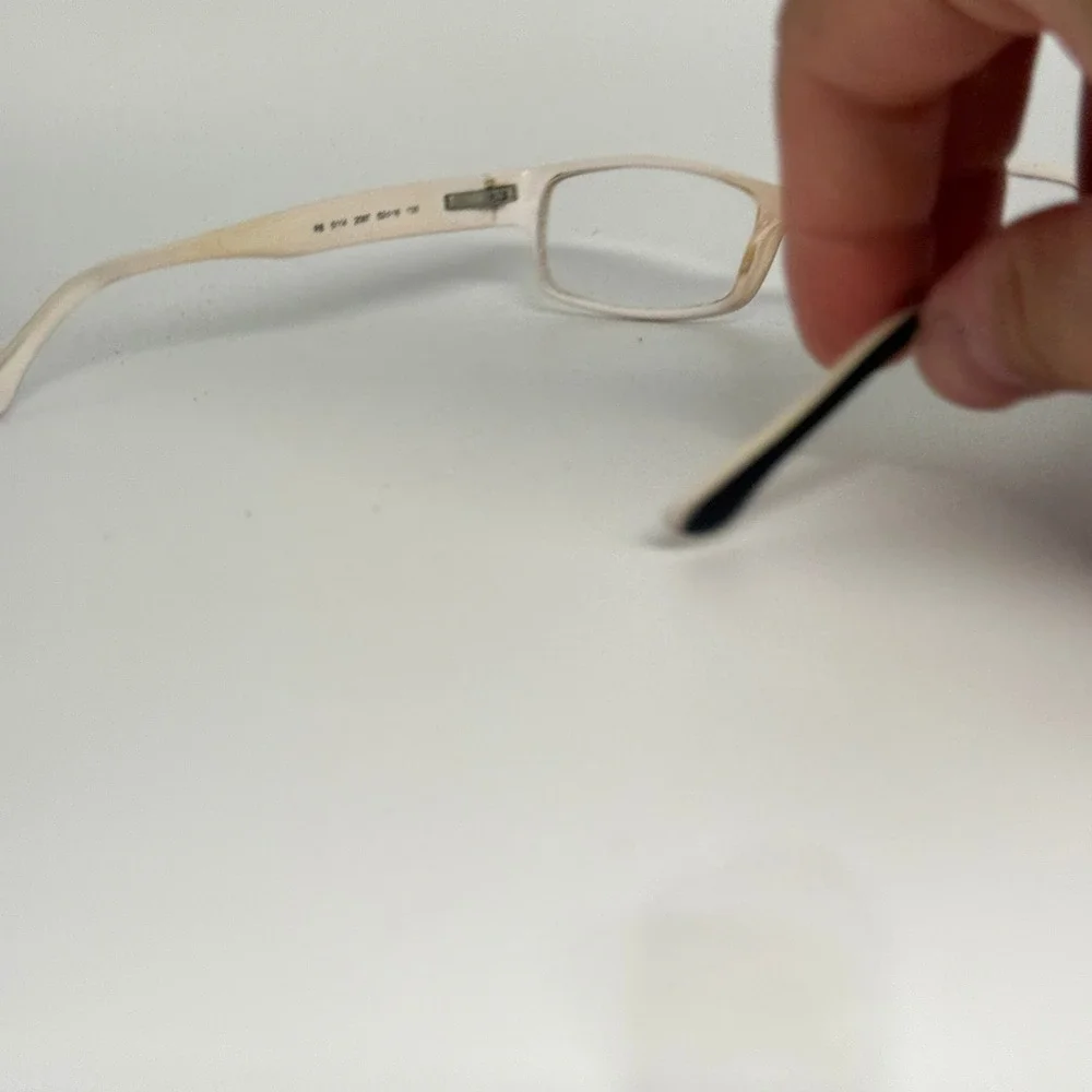 Ray-Ban‎ RB 5114 2097 Eyeglasses Black White Rectangular Frame 52-16-135